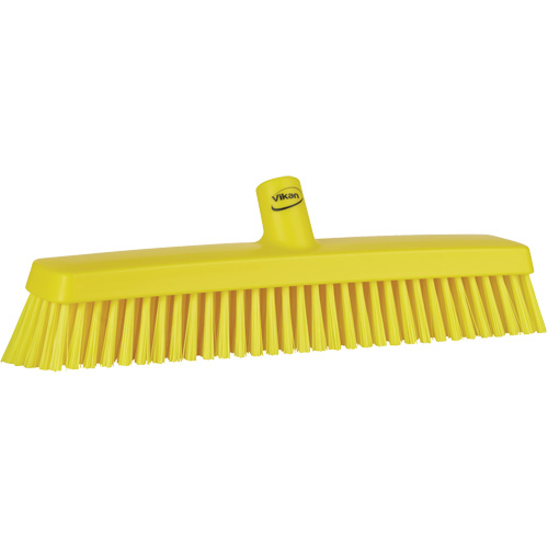Push Broom Head, Fine/Stiff Bristles, 16-1/2", Polyester/Polypropylene, Yellow Sécurité Médic