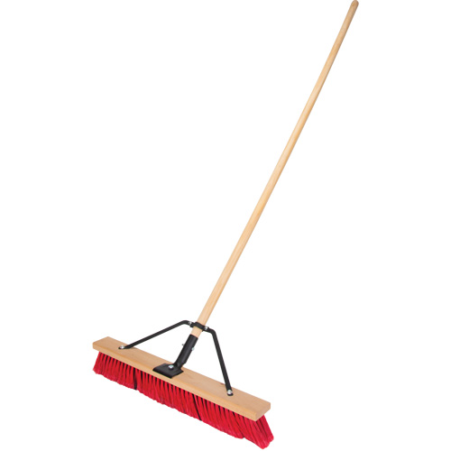 Push Broom with Braced Handle, 24", Medium, PVC Bristles Sécurité Médic