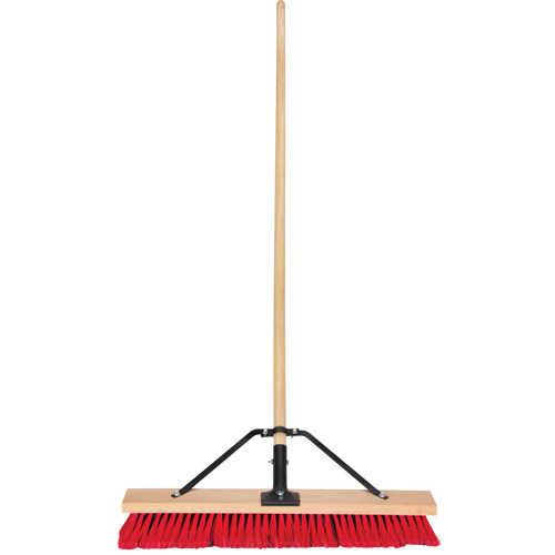 Push Broom with Braced Handle, 24", Medium, PVC Bristles Sécurité Médic