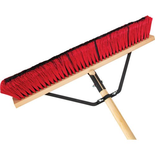Push Broom with Braced Handle, 24", Medium, PVC Bristles Sécurité Médic