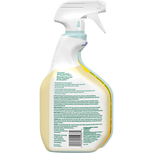 CloroxPro Clorox EcoClean All-Purpose Cleaner, 946 ml, Trigger Bottle Sécurité Médic