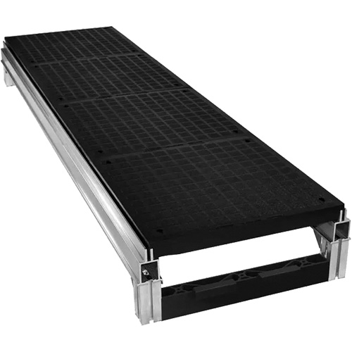 Trousse de plateforme de travail modulaire en aluminium lisse FOUNDATION, 18" la x 72" pr, Capacit&eacute; de 400 lb, Enti&egrave;rement soud&eacute; Sécurité Médic