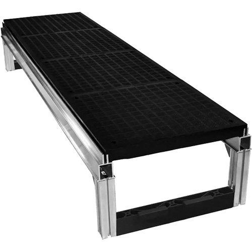 Trousse de plateforme de travail modulaire en aluminium lisse FOUNDATION, 18" la x 72" pr, Capacit&eacute; de 400 lb, Enti&egrave;rement soud&eacute; Sécurité Médic