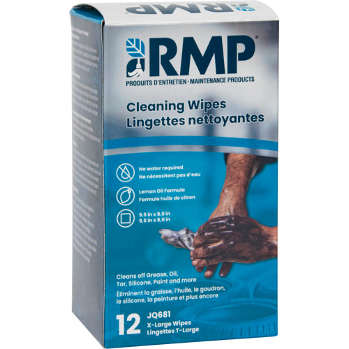 Lingettes nettoyantes emball&eacute;es individuellement, 12 lingettes, 8" x 9-1/2" Sécurité Médic