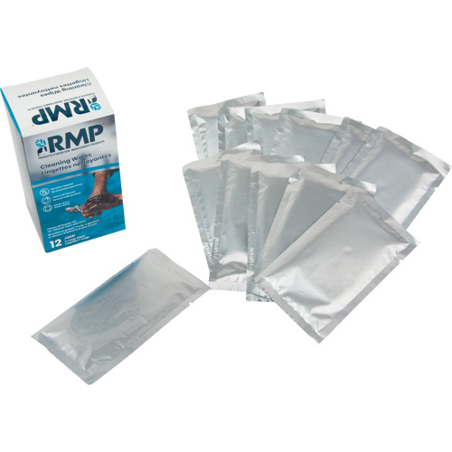 Lingettes nettoyantes emball&eacute;es individuellement, 12 lingettes, 8" x 9-1/2" Sécurité Médic