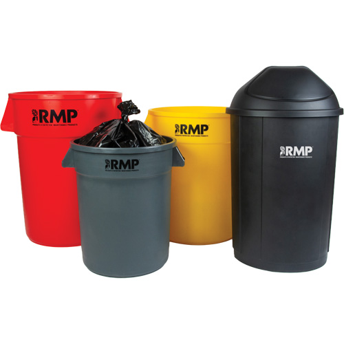 Half-Round Garbage Bin with Lid, Polyethylene, 21 US gal. Sécurité Médic