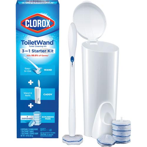 Disinfecting ToiletWand Disposable Cleaner 3-in-1 Starter Kit Sécurité Médic