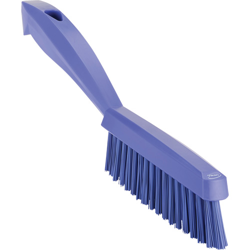 Narrow Hand Brush with Short Handle, Extra Stiff Bristles, 11-4/5" Long, Purple Sécurité Médic