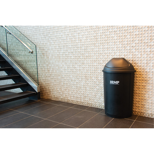Half-Round Garbage Bin with Lid, Polyethylene, 21 US gal. Sécurité Médic