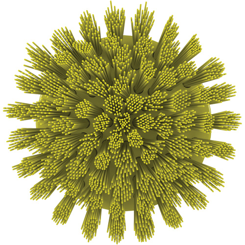 HyDrive Round Drill Brush, Extra Stiff Bristles, 3-1/10" Long, Yellow Sécurité Médic