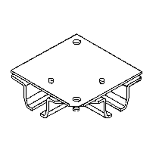 Raccord pour joint d'angle de 90° pour murs-rideaux mont&eacute;s au plafond Sécurité Médic