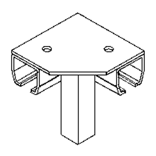 Raccord pour joint d'angle de 90° pour murs-rideaux mont&eacute;s au sol Sécurité Médic