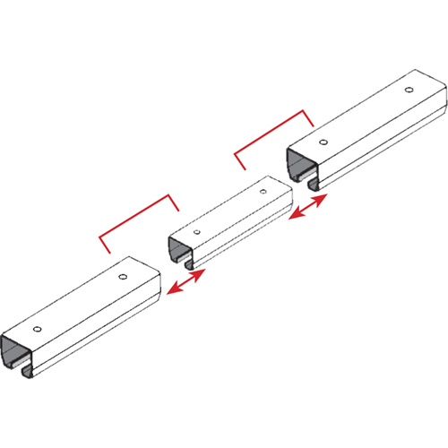 &eacute;clisse pour rail de roulement de mur-rideau Sécurité Médic