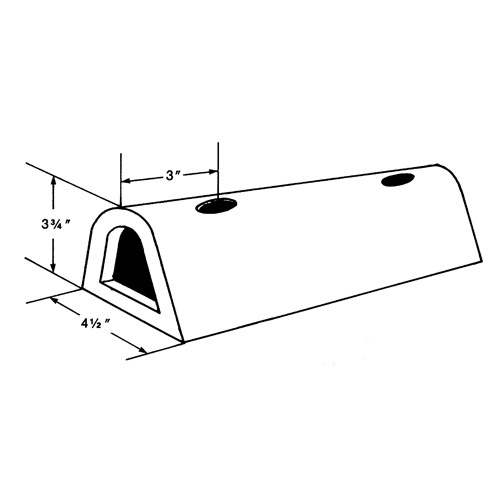 Extruded Rubber Dock Fenders, Rubber, 4-1/2" W x 12" L x 3-3/4" D Sécurité Médic