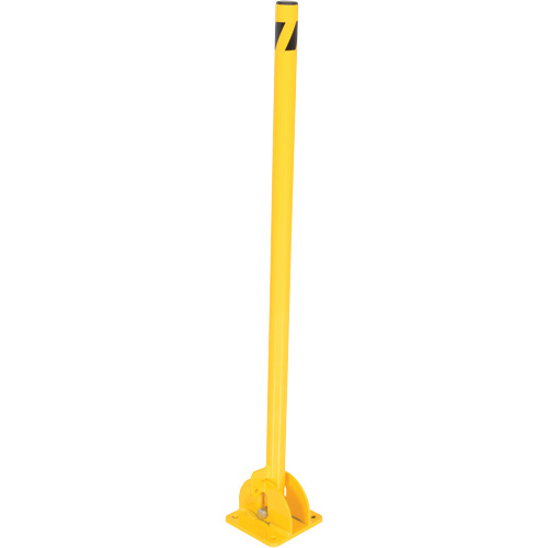Fold-Down Bollards, Steel, 42" H x 1-3/4" W, Yellow Sécurité Médic