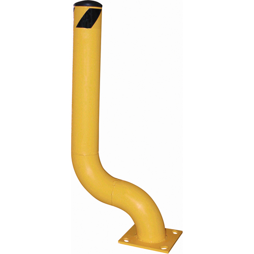 Offset Bollard, Steel, 36-1/8" H x 8" W, Yellow Sécurité Médic