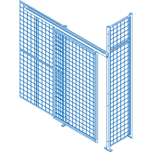 Wire Mesh Partition Components - Sliding Doors, 4' W x 8' H Sécurité Médic