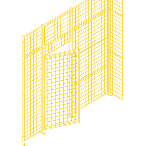 Wire Mesh Partition Components - Swing Doors, 4' W x 7' H Sécurité Médic