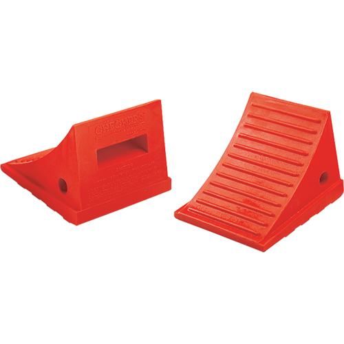 Cales-roue pour usage g&eacute;n&eacute;ral, Polyur&eacute;thane, Orange, 7-1/2" la x 8-1/2" p x 6-1/4" h Sécurité Médic
