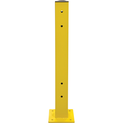Poteau double pour barri&egrave;re de s&eacute;curit&eacute;, Acier, 5" lo x 44" h, Jaune s&eacute;curit&eacute; OSHA Sécurité Médic