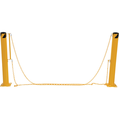 Dock Chain Barrier Bollard System, Steel, 42" H x 6-5/8" W, Yellow Sécurité Médic