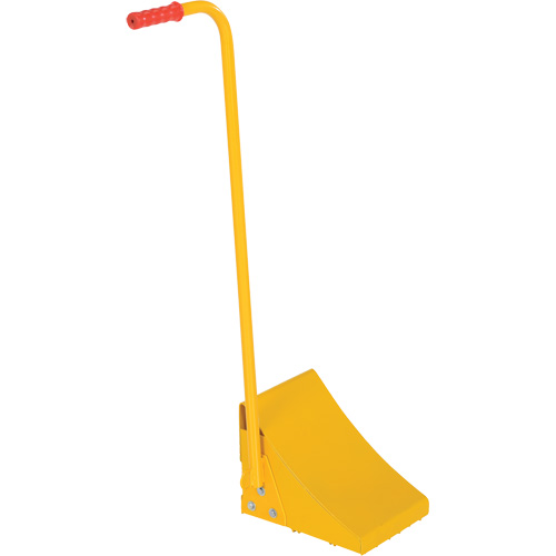 Cale de roue avec poign&eacute;e ergonomique, Acier, Jaune, 8" la x 10-3/4" p x 9-1/8" h Sécurité Médic