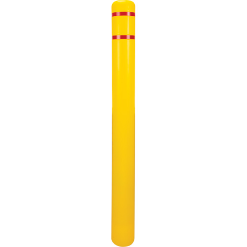 Polyethylene Bollard Cover, 4-1/2" Dia. x 52" L, Red/Yellow Sécurité Médic