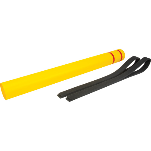 Polyethylene Bollard Cover, 4-1/2" Dia. x 52" L, Red/Yellow Sécurité Médic