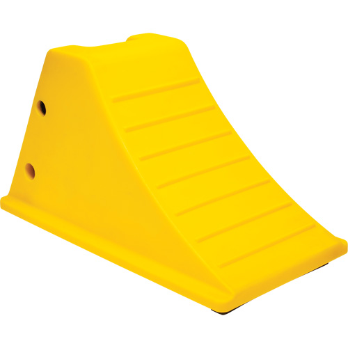 Wheel Chocks with Rubber Tread, Polyurethane, Yellow, 11-1/4" W x 21" D x 12-1/4" H Sécurité Médic