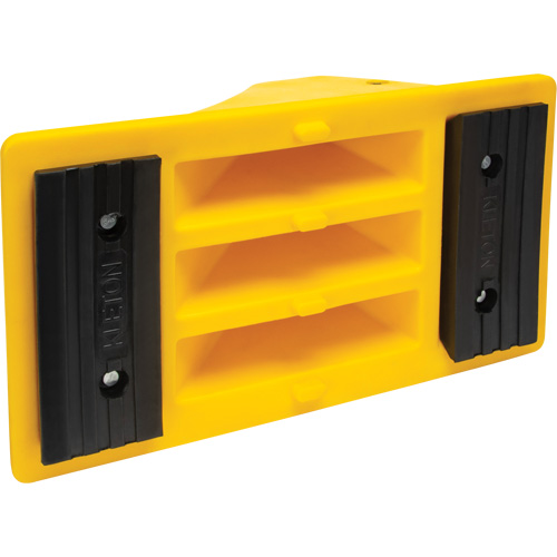 Wheel Chocks with Rubber Tread, Polyurethane, Yellow, 11-1/4" W x 21" D x 12-1/4" H Sécurité Médic