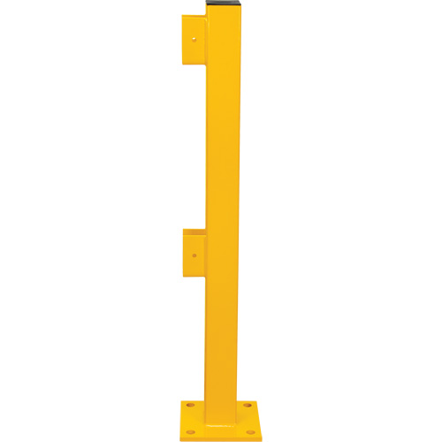 Poteau d'extr&eacute;mit&eacute; pour garde-corps l&eacute;gers, Acier, 42" h, Jaune s&eacute;curit&eacute; OSHA Sécurité Médic