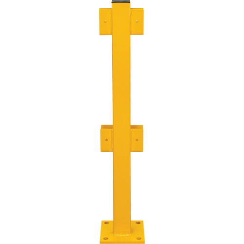 Poteau en ligne pour garde-corps l&eacute;gers, Acier, 42" h, Jaune s&eacute;curit&eacute; OSHA Sécurité Médic