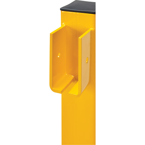 Poteau en ligne pour garde-corps l&eacute;gers, Acier, 42" h, Jaune s&eacute;curit&eacute; OSHA Sécurité Médic