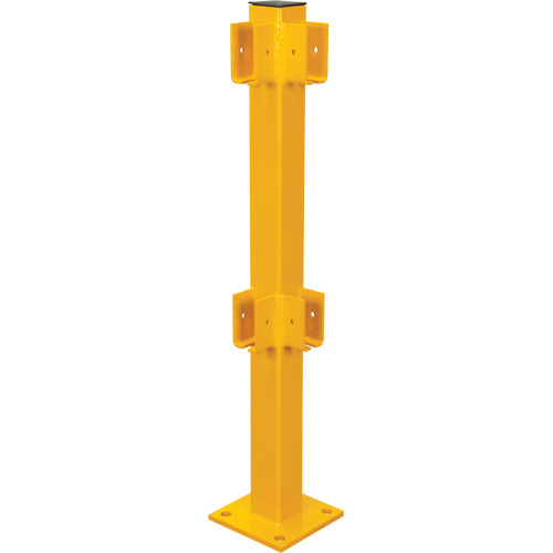 Corner Post for Light-Duty Guard Rails, Steel, 42" H, Safety Yellow Sécurité Médic