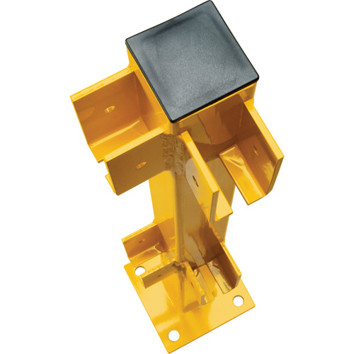 Corner Post for Light-Duty Guard Rails, Steel, 42" H, Safety Yellow Sécurité Médic
