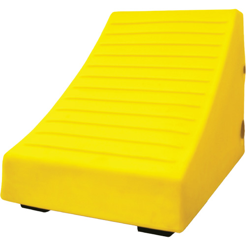 400 Ton Large Equipment Wheel Chock with Handle & Hole, Urethane, Yellow Sécurité Médic