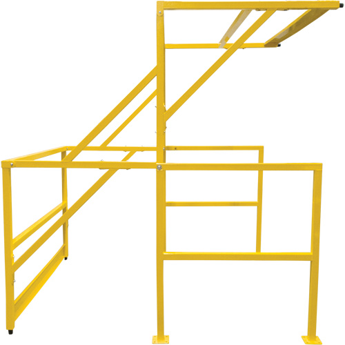 Barri&egrave;re de s&eacute;curit&eacute; pour mezzanine, 70" lo x 77" ha, 78" &eacute;lev&eacute;e, Jaune Sécurité Médic