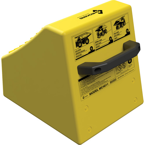 Checkers Safety Heavy-Duty Ultra Class Mining Wheel Chock without Bracket, HDPE, Yellow, 14-1/2" W x 17-1/2" D x 16" H Sécurité Médic