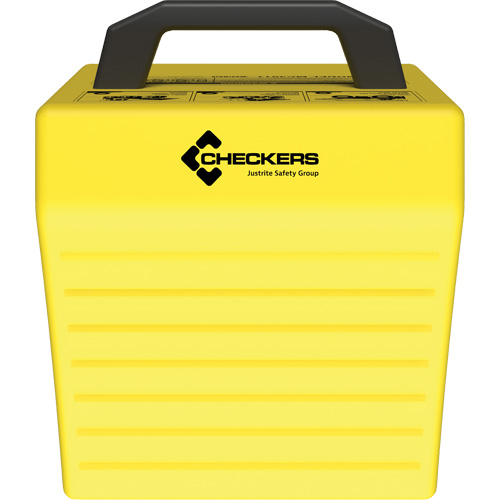 Checkers Safety Heavy-Duty Ultra Class Mining Wheel Chock without Bracket, HDPE, Yellow, 14-1/2" W x 17-1/2" D x 16" H Sécurité Médic