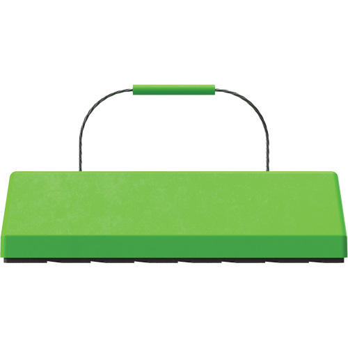 Checkers Safety SafeRay  Aircraft Wheel Chock with Cable Handle & Rubber Pad, Urethane, Fluorescent Green, 24" W x 8" D x 6" H Sécurité Médic