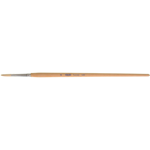Pure White Bristle Round Marking Paint Brush, 7/32" Brush Width, White China, Wood Handle Sécurité Médic