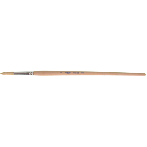 Pinceau de forme ronde en soies blanches pures pour marquage, Largeur de la brosse de 9/32", Soie blanche, Manche &agrave; Bois Sécurité Médic