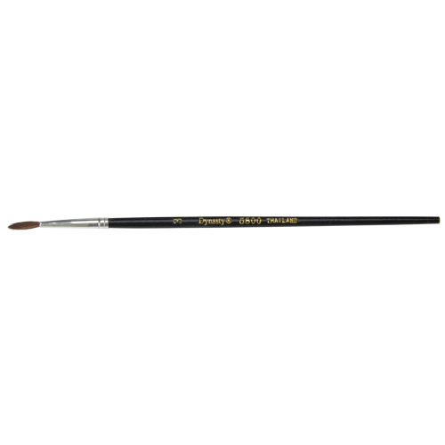 Pinceau pointu &agrave; soies noires pour artiste, Largeur de la brosse de 2,1 mm, Soie de chameau, Manche &agrave; Bois Sécurité Médic