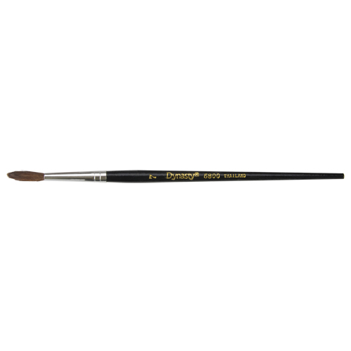 Pinceau pointu &agrave; soies noires pour artiste, Largeur de la brosse de 4 mm, Soie de chameau, Manche &agrave; Bois Sécurité Médic
