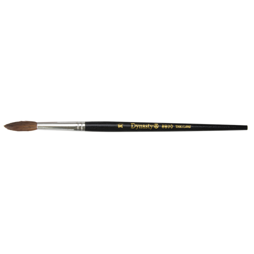 Pinceau pointu &agrave; soies noires pour artiste, Largeur de la brosse de 5,7 mm, Soie de chameau, Manche &agrave; Bois Sécurité Médic