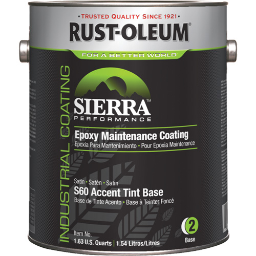 Sierra Performance S60 Water-Based Epoxy Maintenance Coating Accent Base, Gallon, Tint Base Sécurité Médic