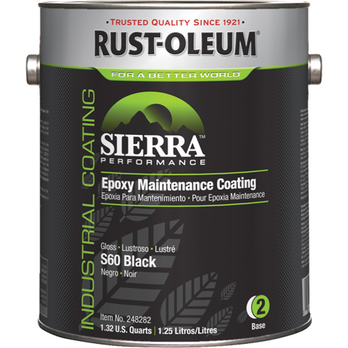Sierra S60 Water-Based Epoxy Maintenance Coating Part 2 Base, Gallon, Black Sécurité Médic