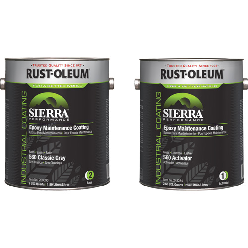 Trousse de rev&ecirc;tement dentretien &eacute;poxydique &agrave; base deau Sierra S60, Gallon, Gris Sécurité Médic