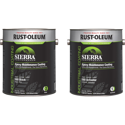 Trousse de rev&ecirc;tement dentretien &eacute;poxydique &agrave; base deau Sierra S60, Gallon, Noir Sécurité Médic