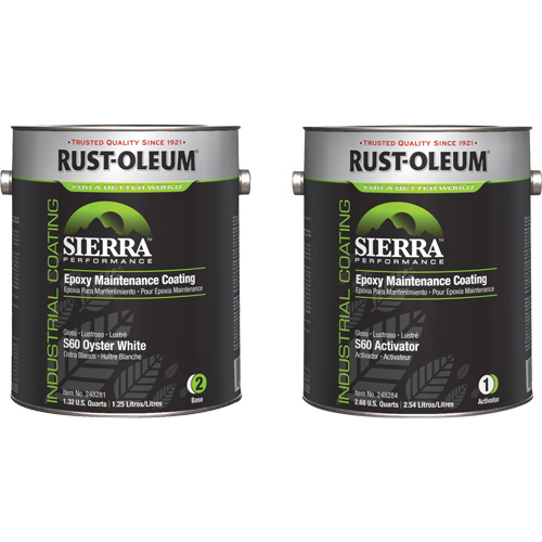 Trousse de rev&ecirc;tement dentretien &eacute;poxydique &agrave; base deau Sierra S60, Gallon, Blanc Sécurité Médic